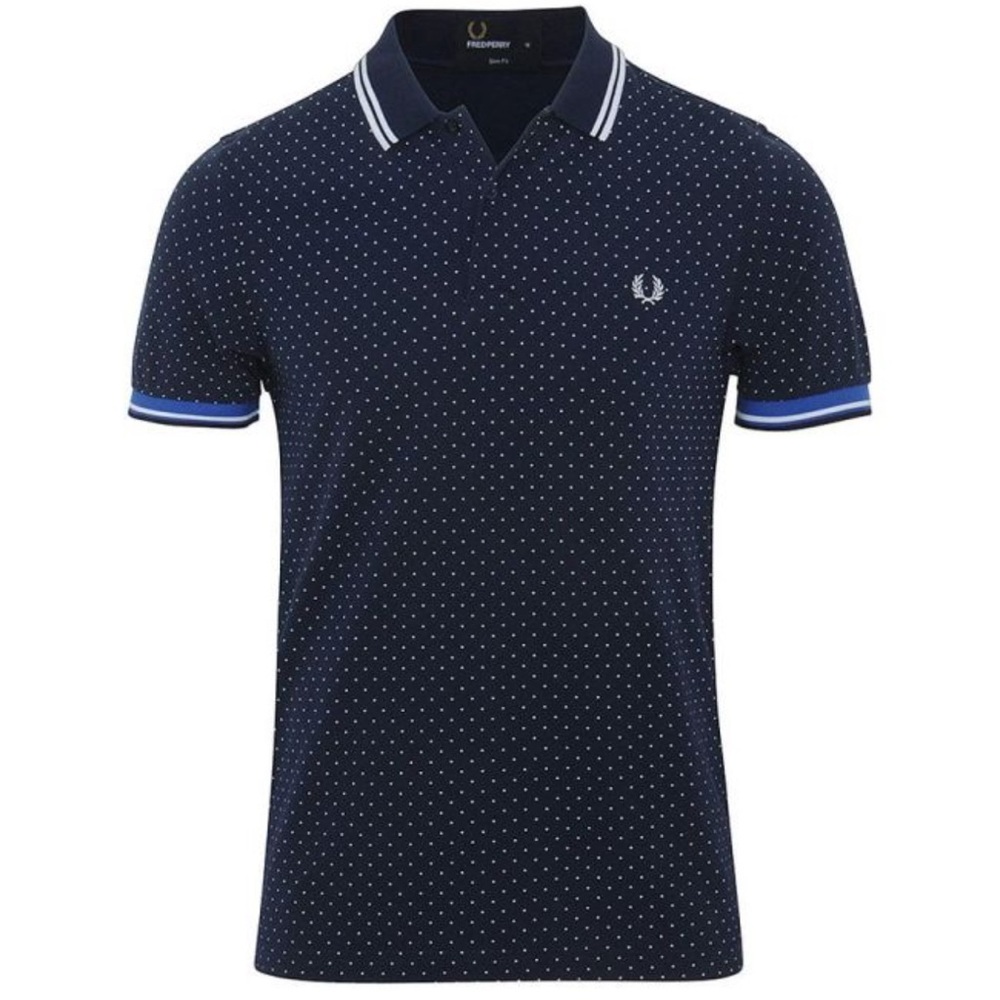Fred Perry Navy Blue Polka Dot Polo